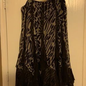 Printed ruffled skirt